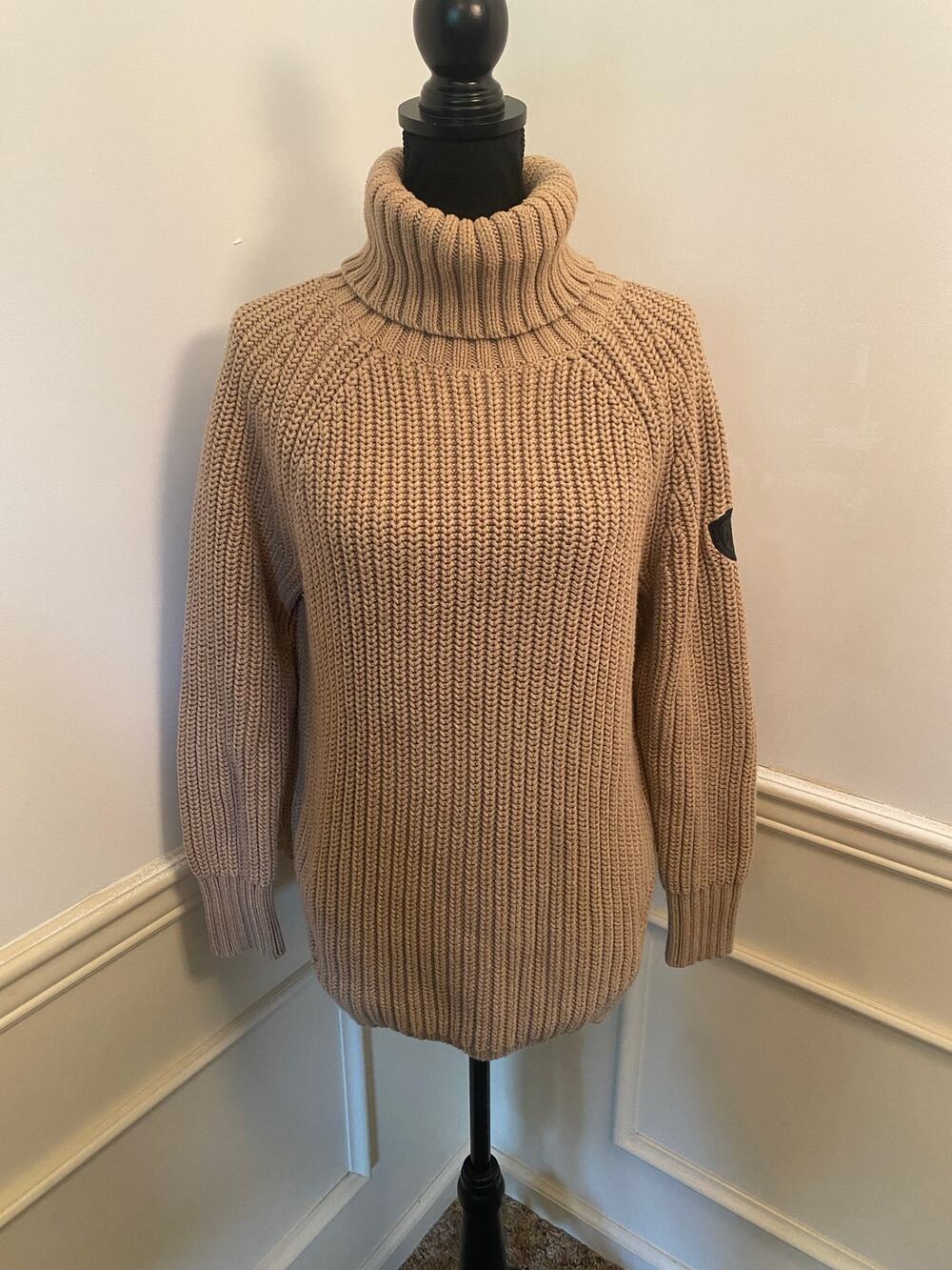 Alp-N-Rock Simone Turtleneck Sweater Thick Fisherman Rib Knit Raglan Sleeve